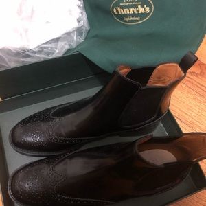 CHURCH'S Ketsby glossed-leather Chelsea boots